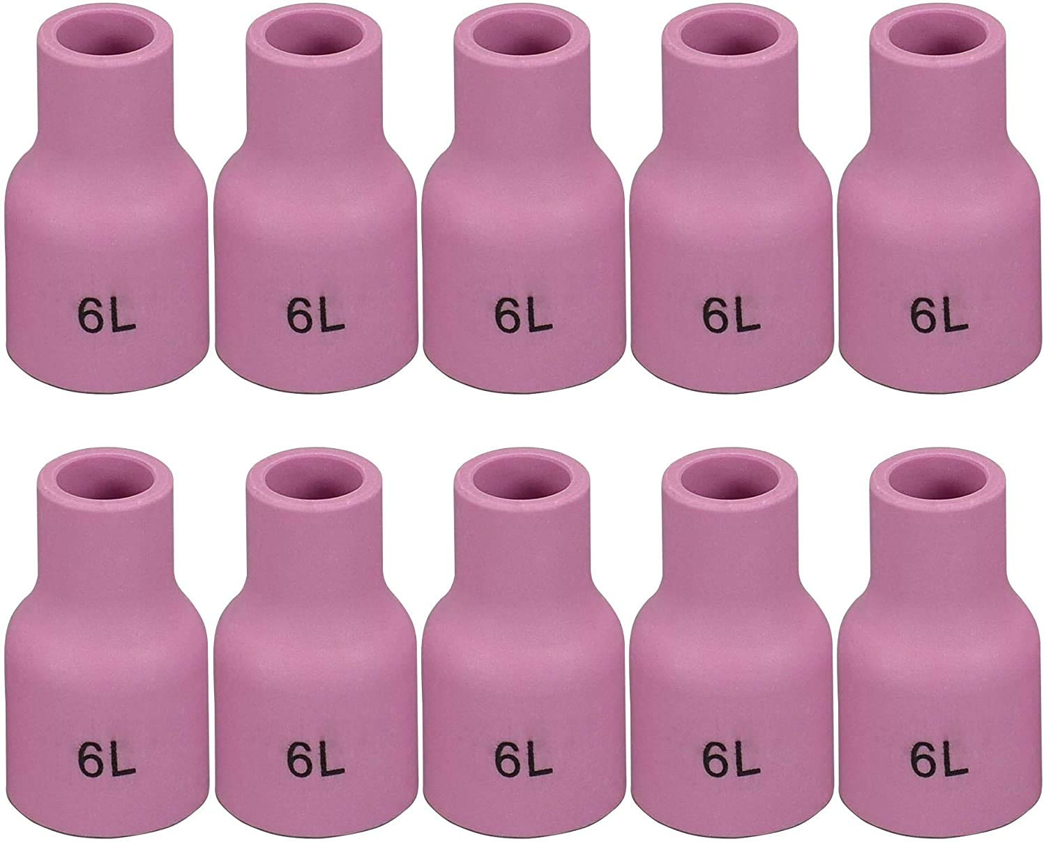 RIVERWELD TIG Gas Lens Aluminia Nozzle Ceramic Cup Long 53N60L (#6L 3/8" Orifice) for SR WP 9 20 25 TIG Welding Torch 10pk