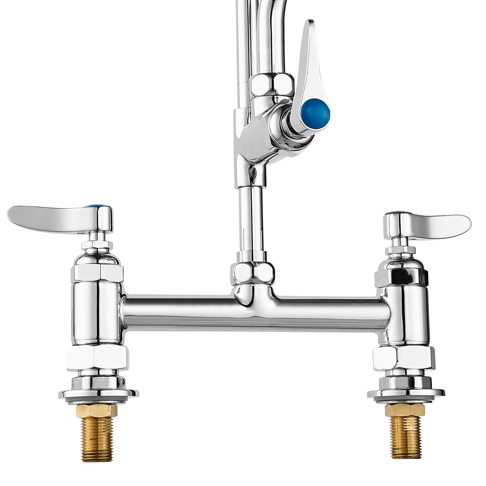 VEVOR Robinet de Cuisine Commercial avec Pulvérisateur de Pré-rinçage, Mitigeur avec Douchette Extractible, 660 mm de Haut, Entraxe 203 mm, Bec Pivotant 305 mm, Montage sur Pont, pour Évier Rstaurant