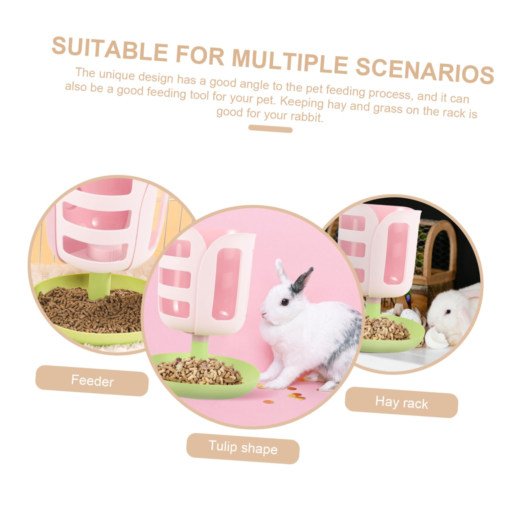 Happyyami Porteur De Foin Forme De Tulipe pour Lapins Distributeur De Nourriture pour Petits Animaux Anti-gaspillage pour Cochons Et Chinchillas