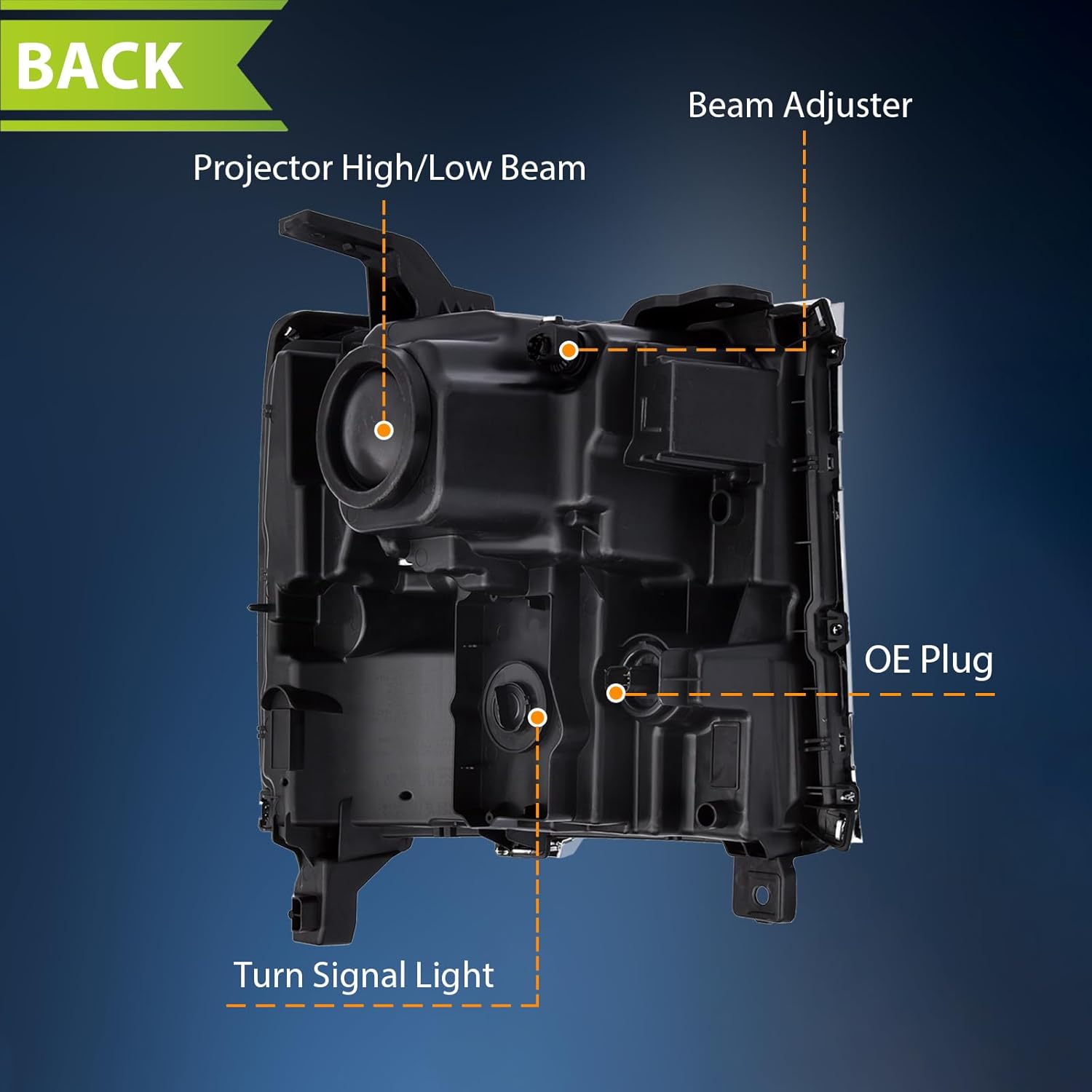 Headlight Assembly Fit for 2016-2018 Chevy Silverado 1500 for 2019 Silverado 1500 LD,HID/Xenon Headlamp with LED DRL Replacement Left Driver Side Chrome Bezel GM2502445