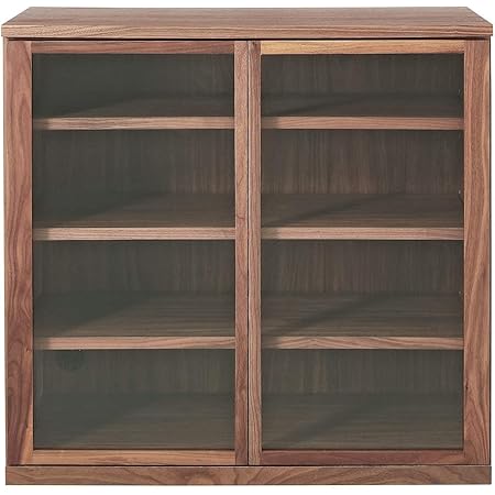 Amazon Co Jp 無印良品 木製キャビネット ガラス扉 ウォールナット材 幅 奥行44 高さcm ホーム キッチン