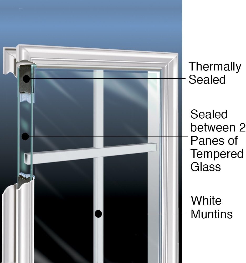 National Door Company, Exterior with Two Sidelites Door, Steel, 64" x 80", 1/2 Lite 2-Panel, Grilles Between Glass Clear Collection, Right-Hand Inswing