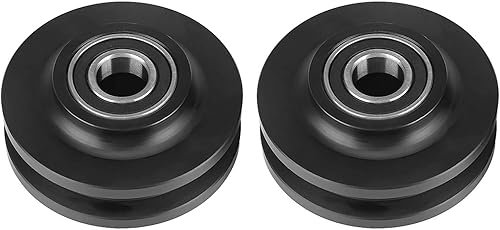 AYNEFY 2 ruedas de puerta corrediza de granero herrajes para armario polea de ventana uso doméstico rodamiento guía en U para resistente suave y