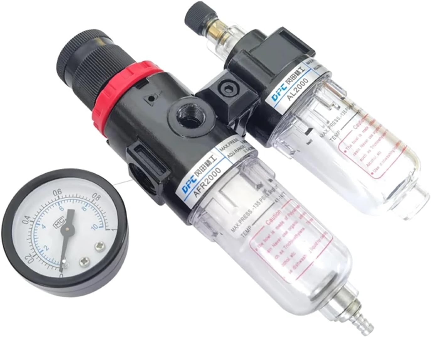 Preparation Units AFC2000 Port Air Treatment Compressor Filter Pressure Regulator Combination Lubricator Oil Separator (Color : AFC2000 PC6-02)