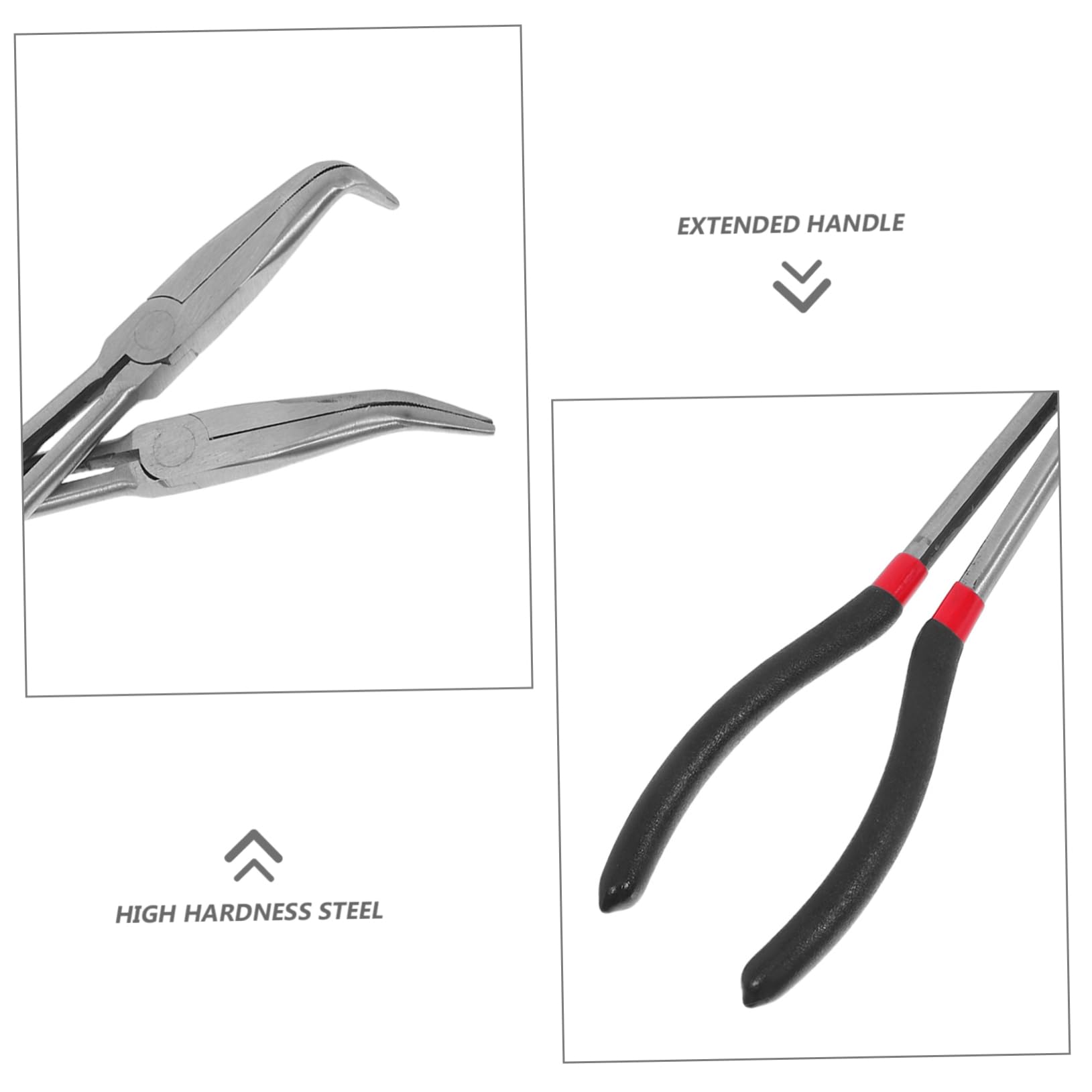 Zerodeko 3 pezzi Pinze Becchi Lunghi Extra Large per Riparazioni Elettroniche e Automotive in Spazi Stretti con Manici Ergonomici per Maggiore Leva