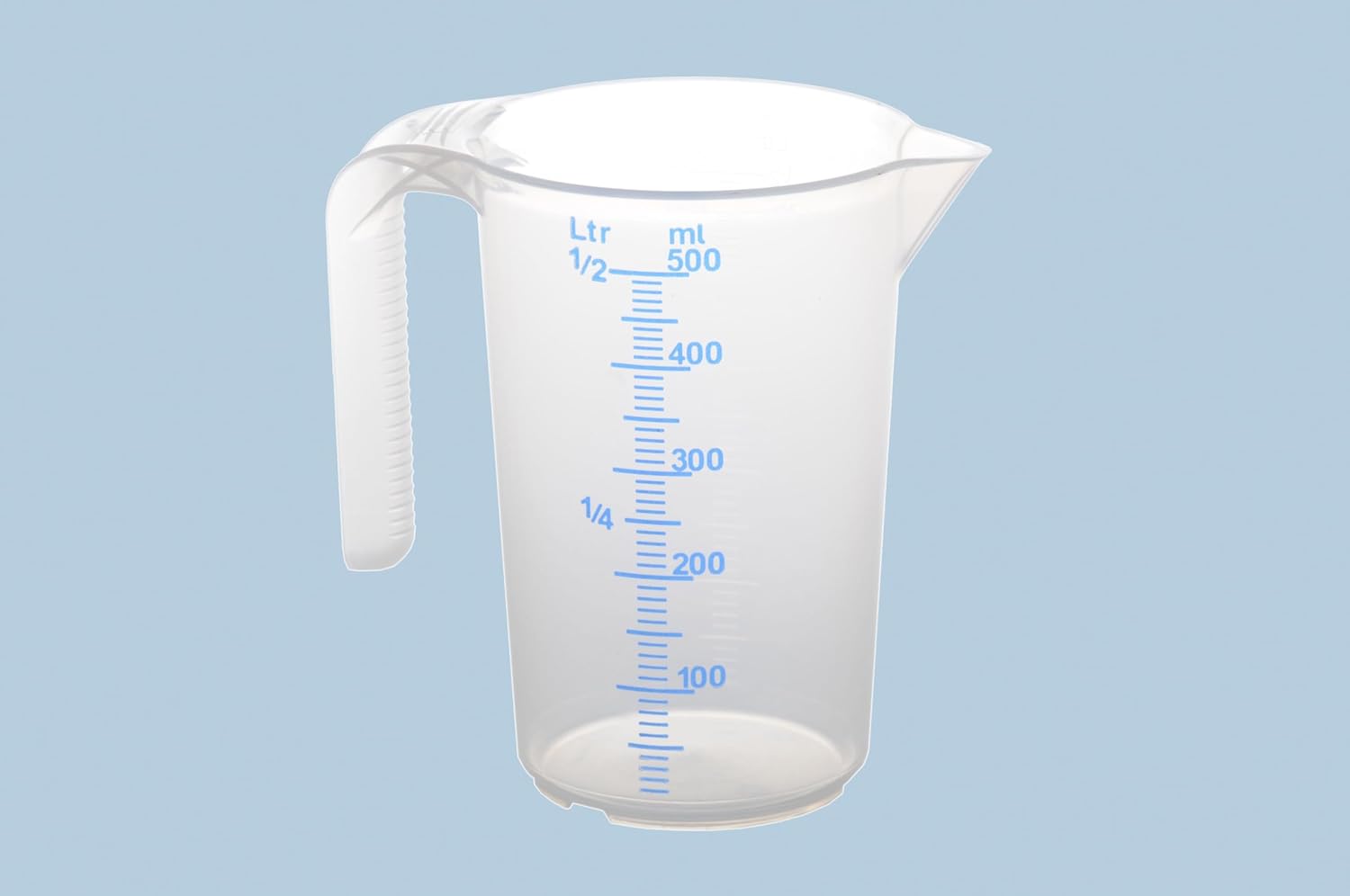 Hunersdorff 935500 Graduated can 500 ml, PP, with 2 Scales Closed Handle, Transparent and Stackable