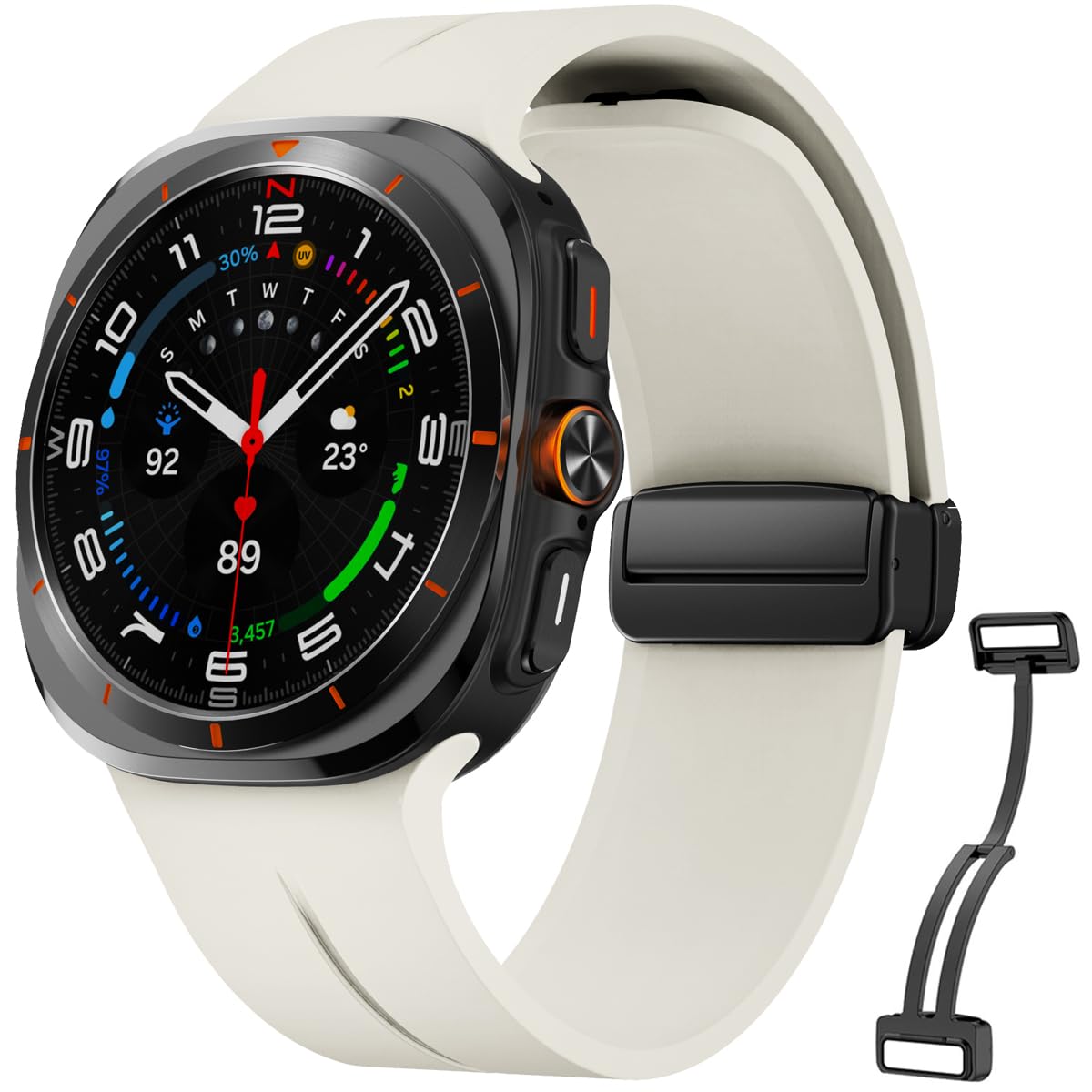 Compatible with Samsung Galaxy Watch Ultra Bands 47mm,Magnetic Silicone Band Compatible with Galaxy Watch 7 Ultra Band 2024 Replacement Strap Men Women