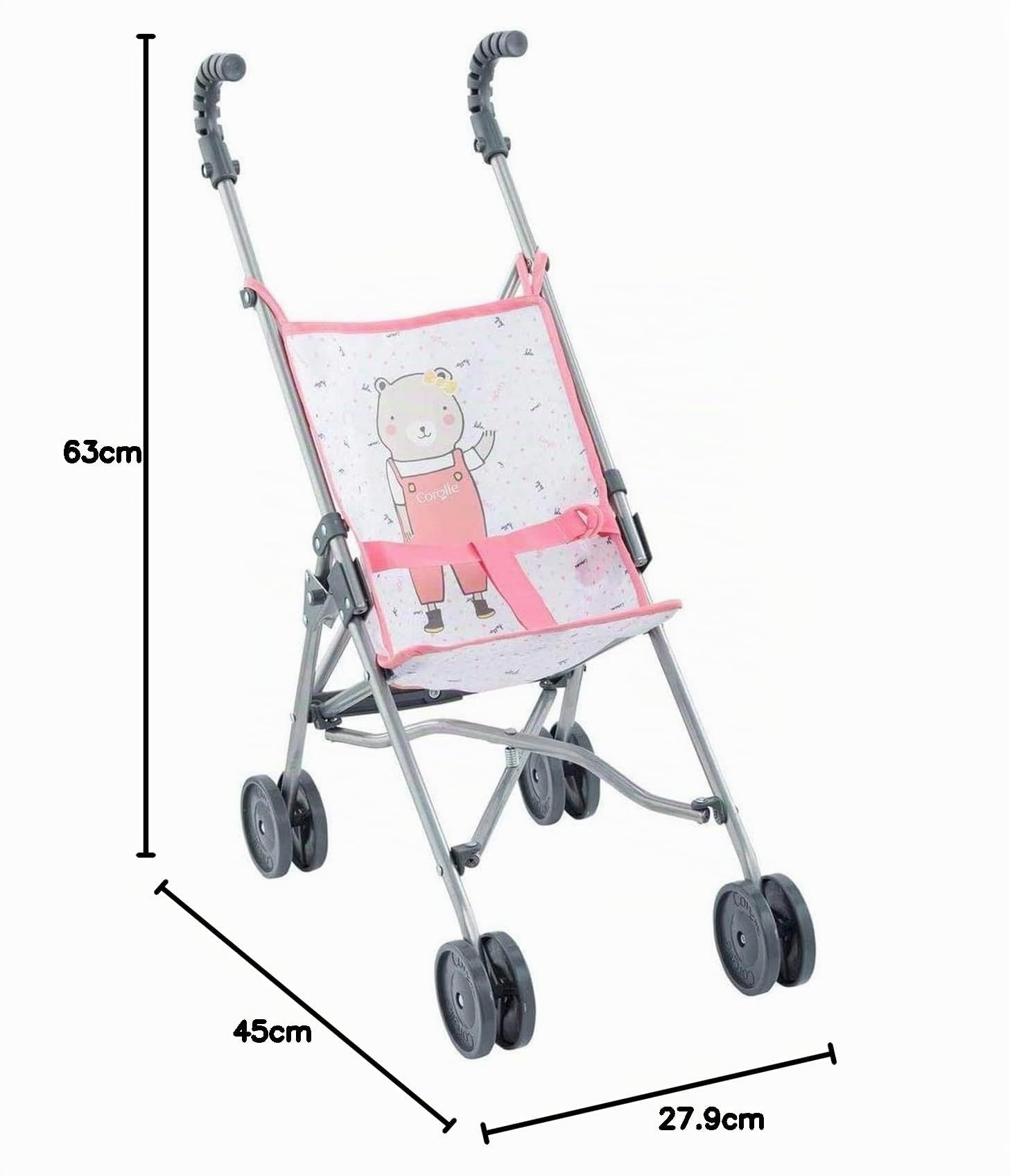 Corolle Poussette pour Poupon, Rose, 45 x 27.9 x 63 centimètres