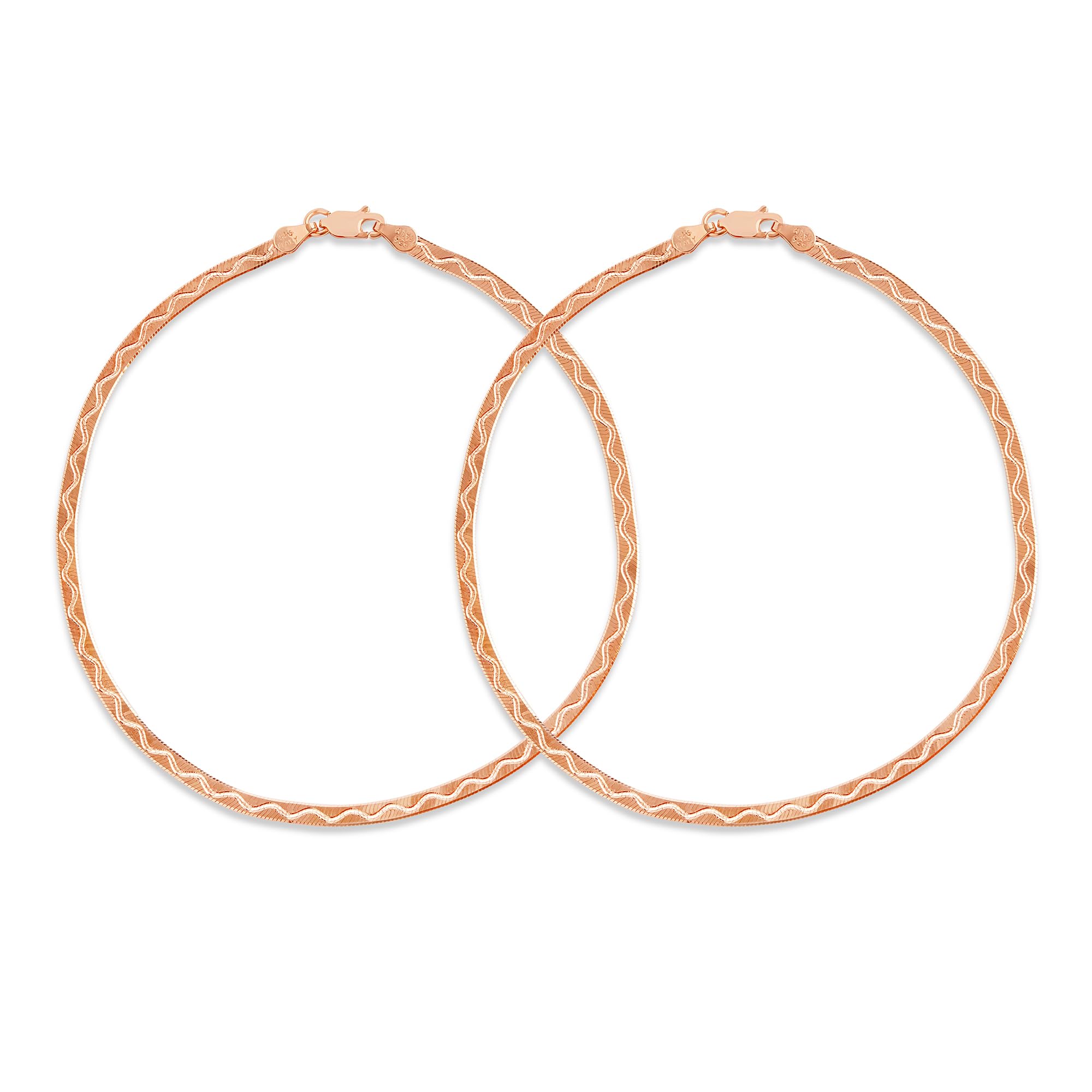 925 Sterling Silver Rose Gold Plating Braided Abstract Anklets (Pair) | Gift for Women & Girls | With Certificate of Authenticity & 925 Hallmark