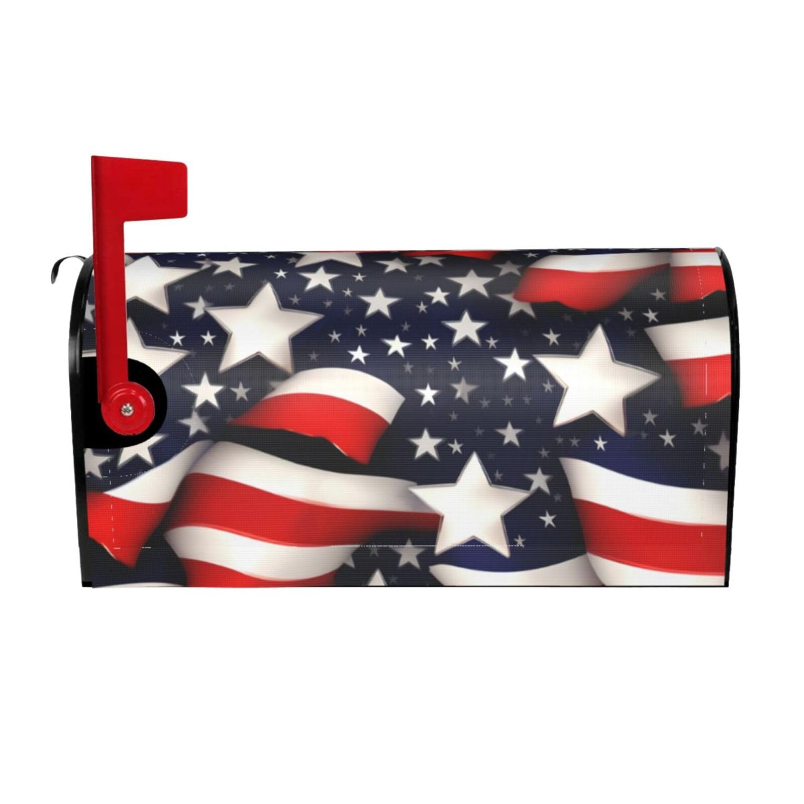 American Flag Stars Stripes Print Mailbox Covers Magnetic Mailbox Post protective cover for Garden Yard Outdoor Decor