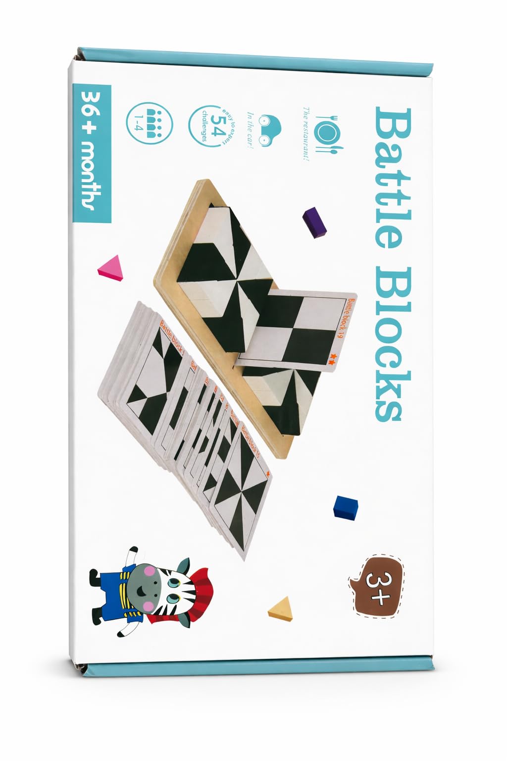 Battle Blocks Wooden Brain Teaser Puzzle Game for Kids, Black and White Pattern Matching, 54 Challenges, Ages 3+, 1 to 4 Players-image-39