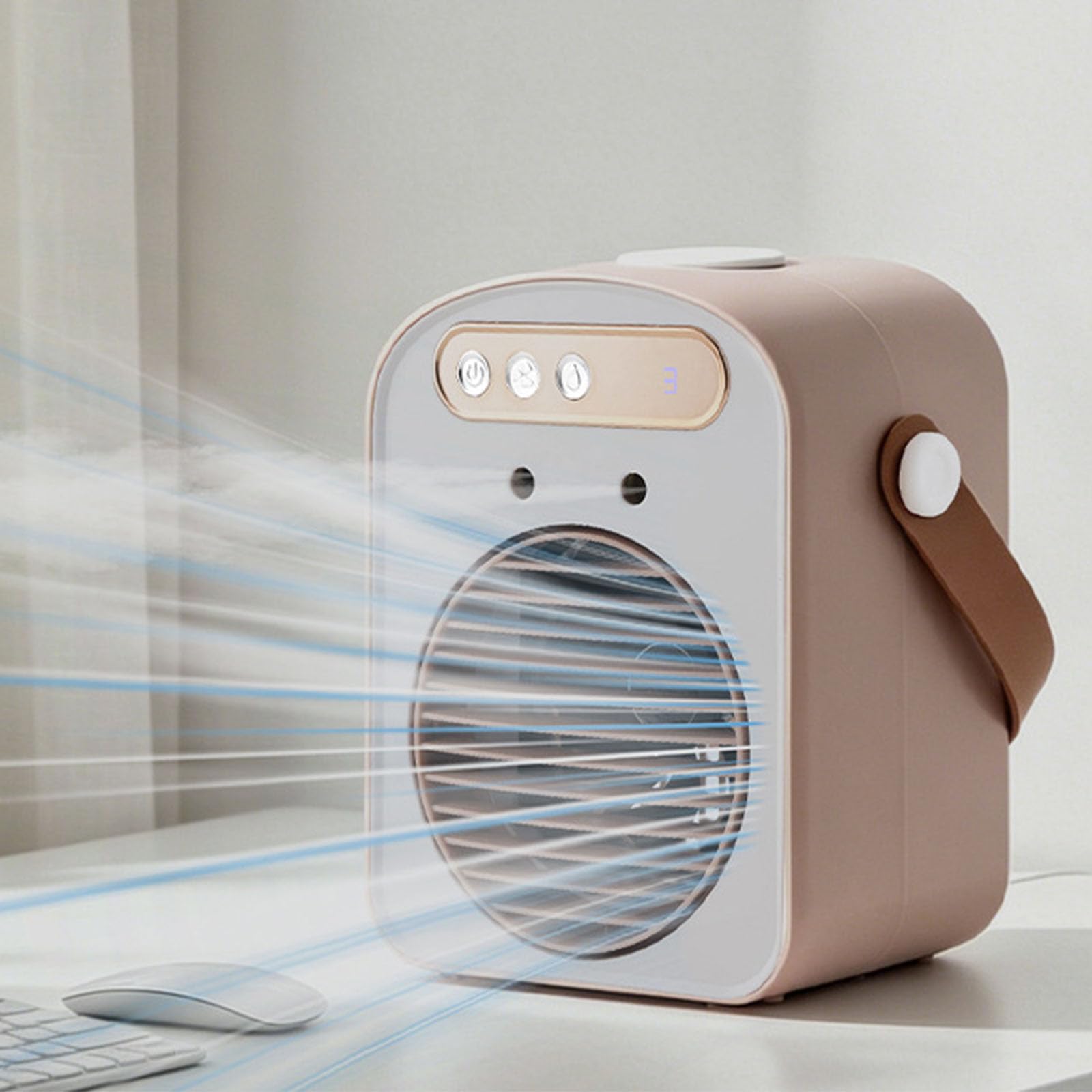 Soplador Vertical de bajo Consumo con indicador de Fluido Visible y Ventilador de nebulización trilateral con batería de Larga duración de 1300 mAh