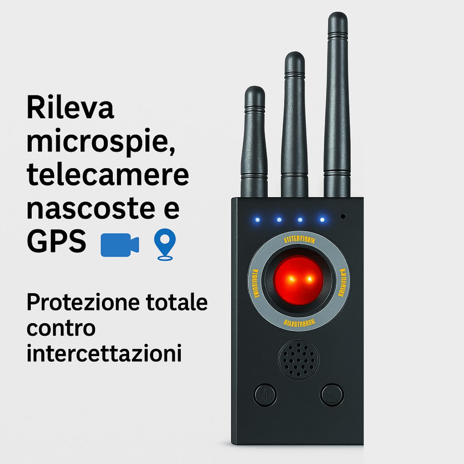Rilevatore Microspie, Rilevatore Telecamere Nascoste e Tracker GPS, Rilevatore Anti Spia con 3 Modalità Professionale (T16 CHEEK H6)