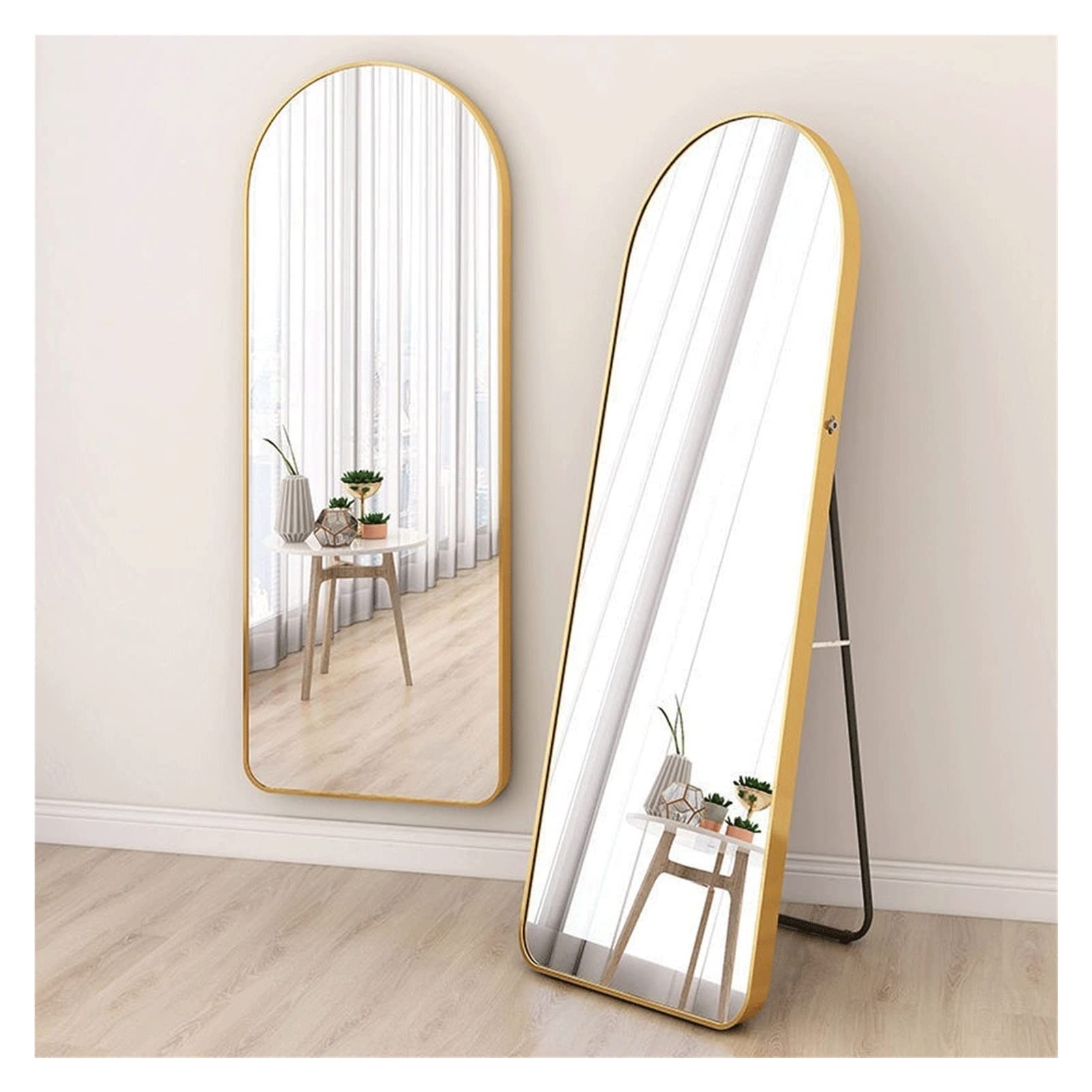 BESPORTBLE - Soporte De Suelo Para Espejo De Cuerpo Entero, Base De Madera, Ranura De 3.5 Cm, Diseño Minimalista, Para Baño O Dormitorio