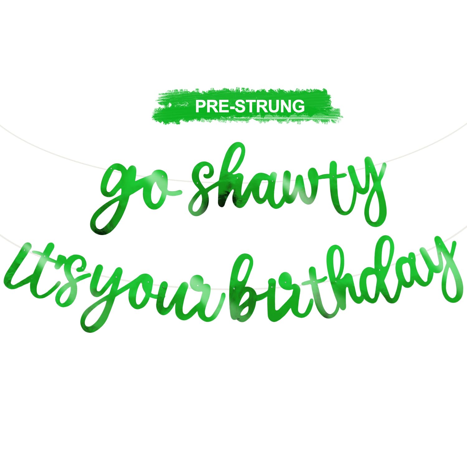 Glitter Birthday Banner - Pre-Strung & Easy Decor -12