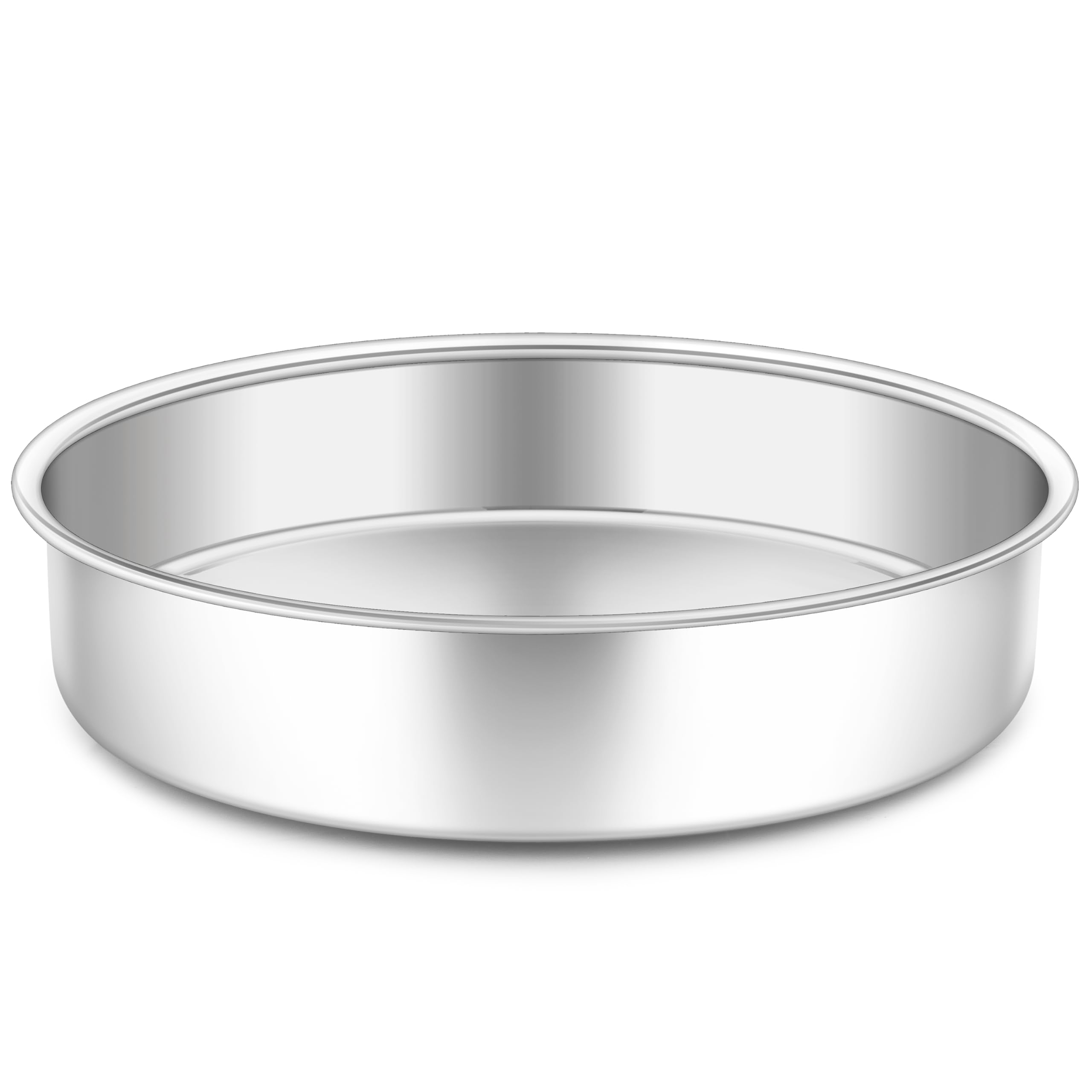 Homikit Moule à gâteau en acier inoxydable, 24 cm, 7 cm de profondeur, de qualité supérieure, non toxique et inoxydable, poli miroir et passe au lave-vaisselle