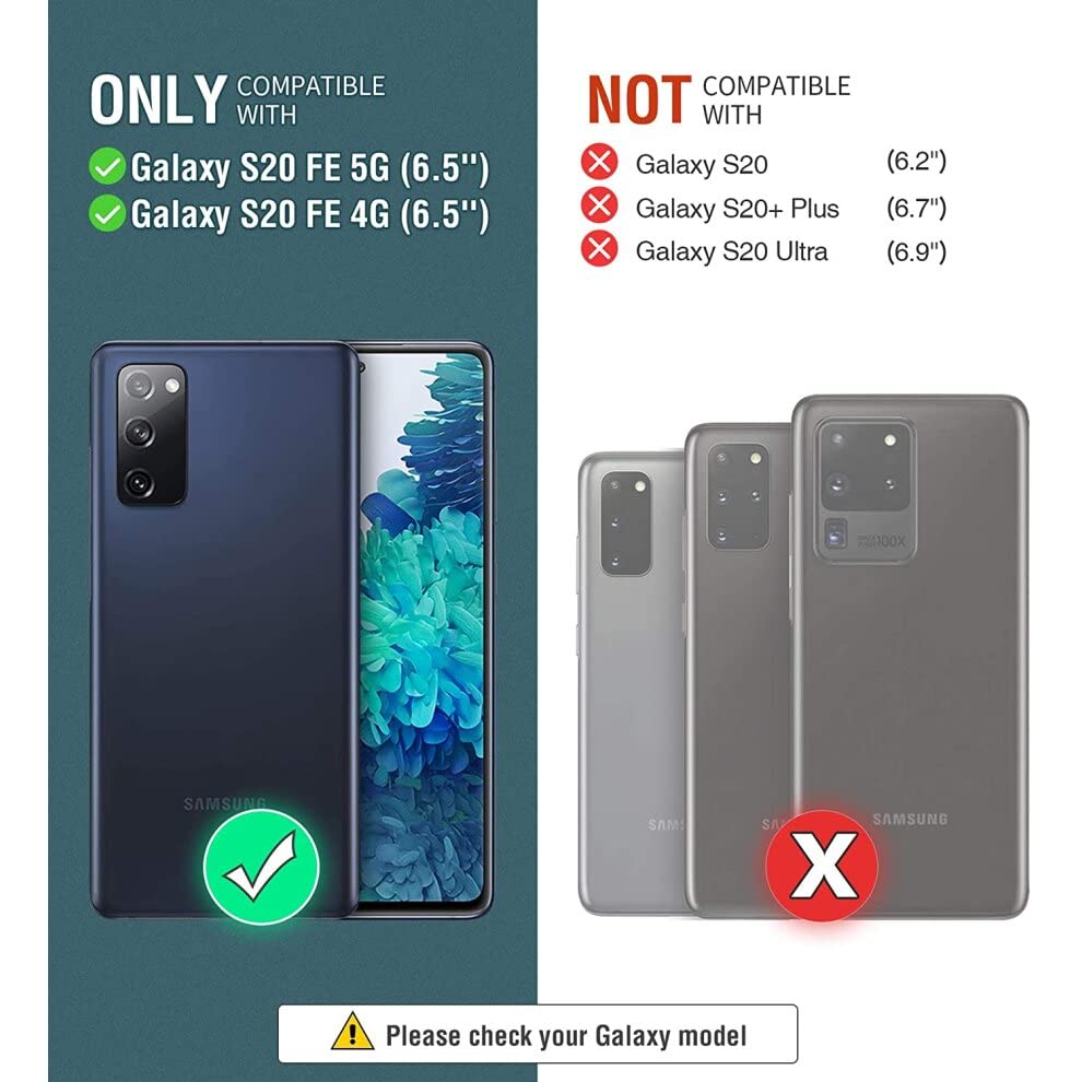Image of VONZEE Case Compatible with Samsung Galaxy S20 FE 5G, Non Moving Glitter Cover for Girls & Women Soft TPU Shockproof Anti Scratch Drop Protection Cover (Black)