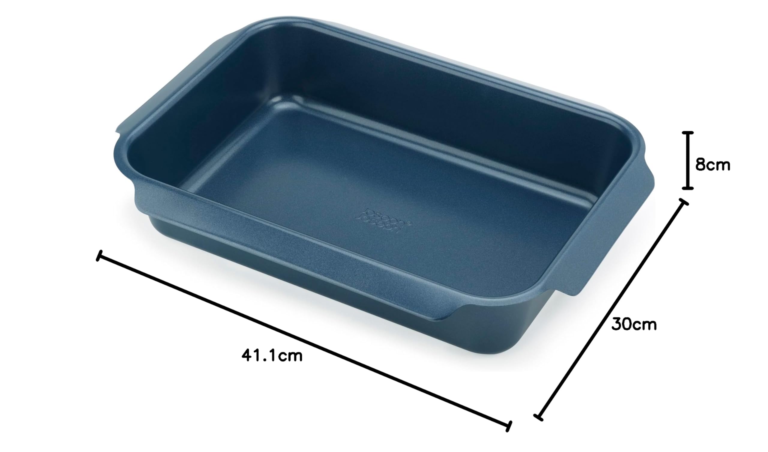 Joseph Joseph Nest Bandeja de Horno en Acero al carbono, revestimiento Antiadherente para Hornear, Asar, Cocinar, con 4 asas inclinadas, 41cm x 30cm x 8cm, Azul
