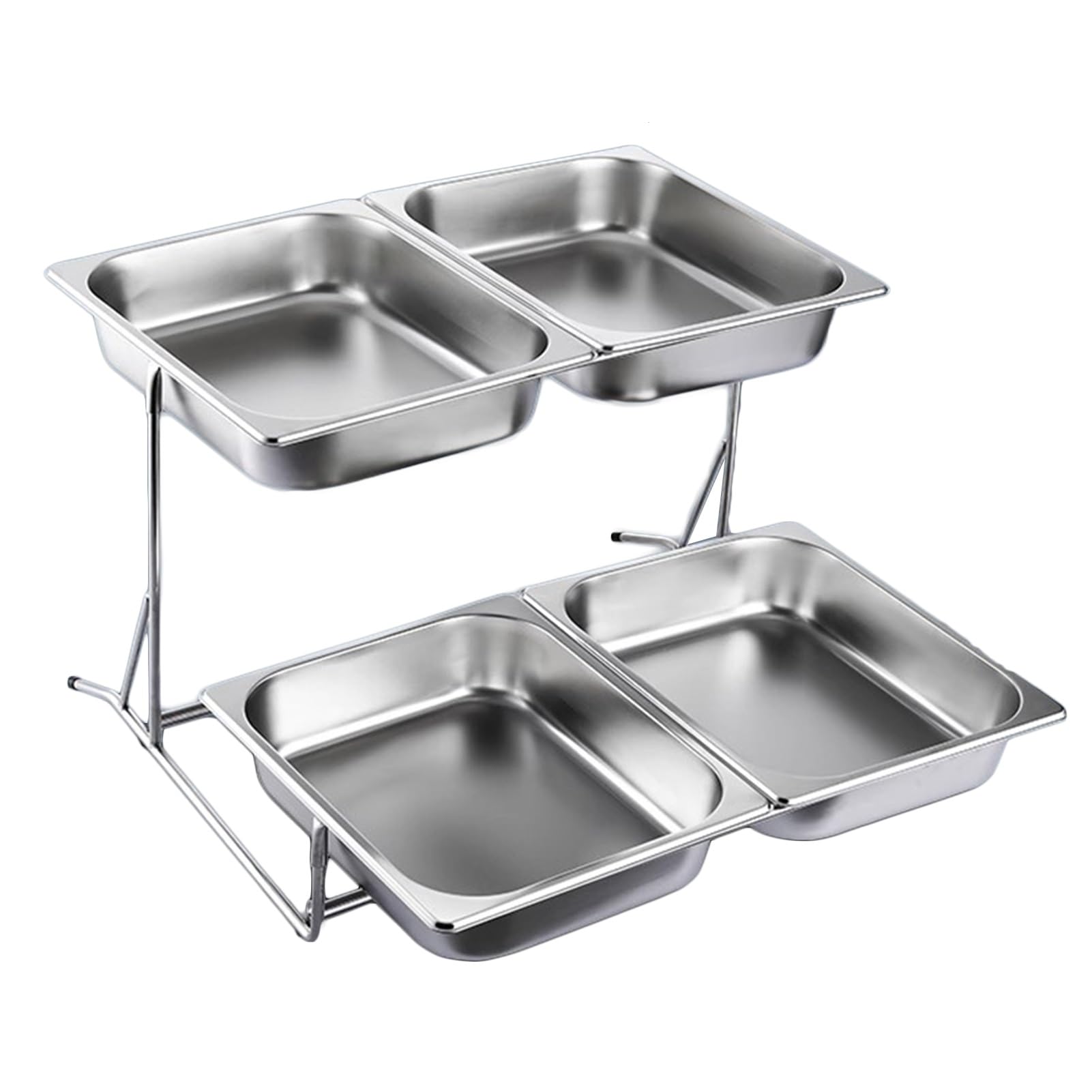 KLerDH Dessert Stand, for Parties Buffet Display Stand for IceDesserts & Fruits Condiment Dispenser 53x52x46cm(Silver,B 53x52x46cm)
