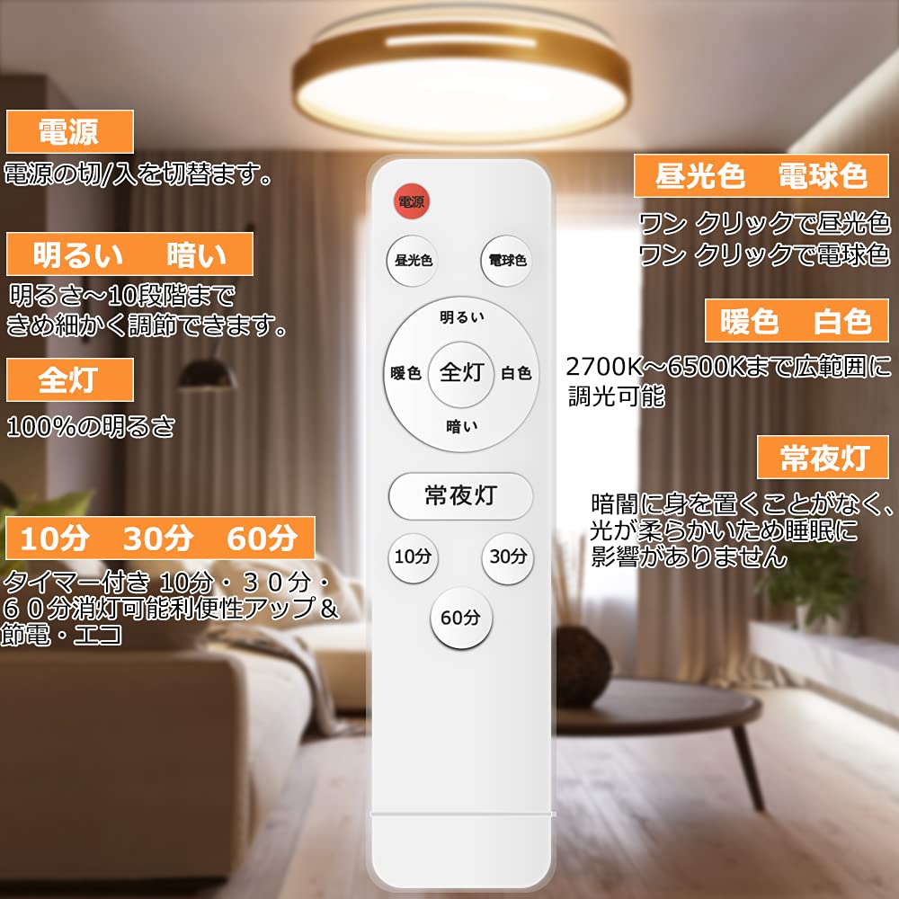 Amazon.co.jp : 調色調整機能付き LEDシーリングライト 35W 8畳 高輝度