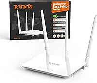 Vista 1 de Tenda N300 Router WIFI inalámbrico con antena de alta potencia 5dBi (F3), Blanco
