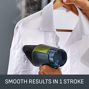 Tefal AeroSteam Handheld Clothes Steamer, Suction Technology, Black | Optiflow Steam Flow, 30-Second Heat-Up, Iron-Like Results in One Stroke, 140C Mono-Temp Soleplate, DT9810G0