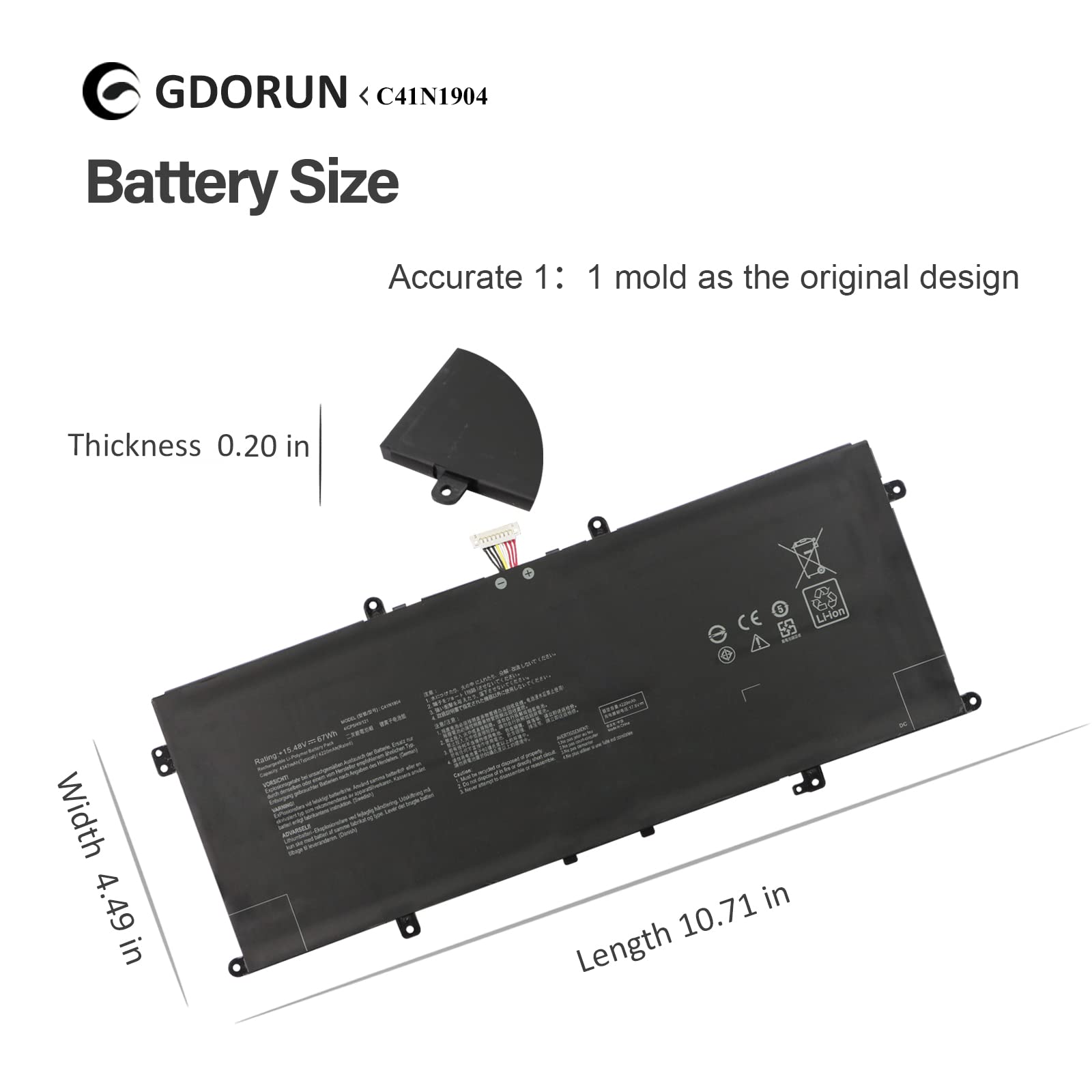 C41N1904 Laptop Battery for Asus Zenbook Flip 13 14 UX363EA UX363JA UX393EA UX393JA UX325EA UX325JA UX425EA UX425JA UM425IA X435EA BX325EA BX325JA A UM32 5SA UM325UA S UX371EA VivoBook S14 S435 S435EA