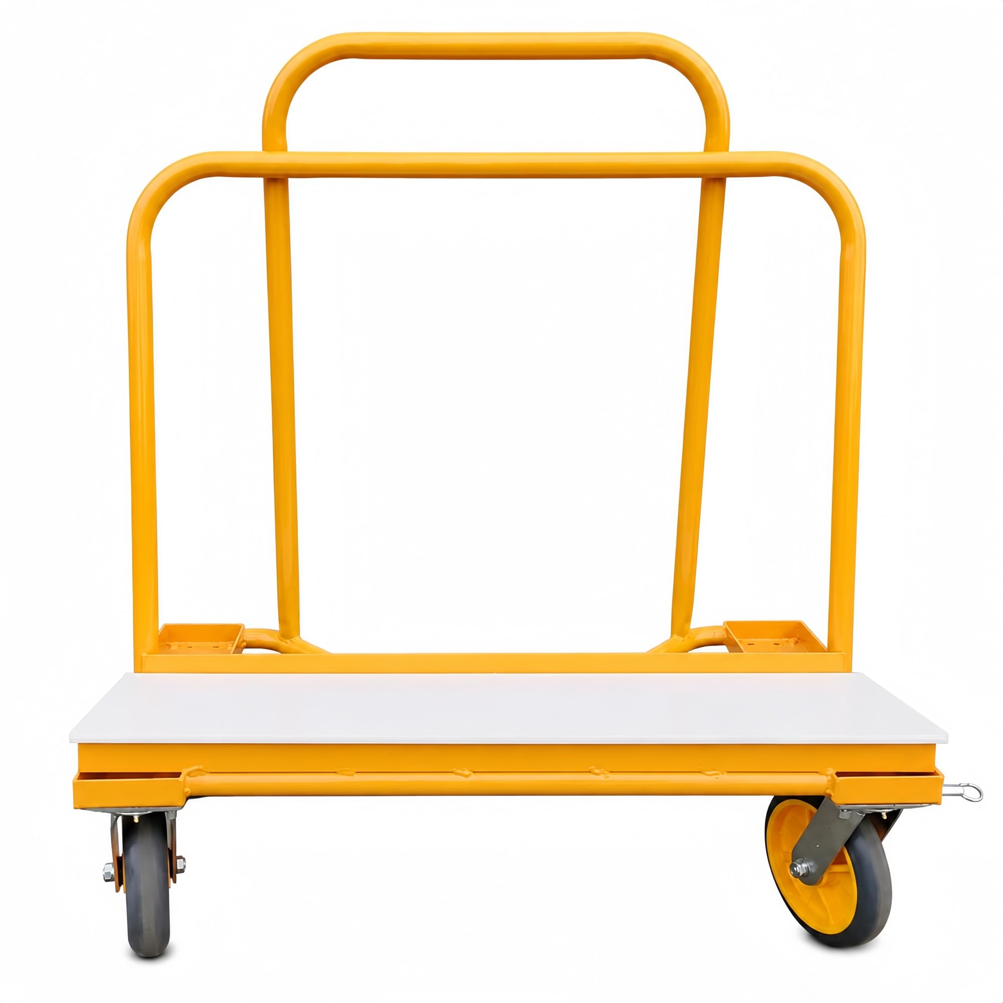 Plattenwagen aus Stahl mit Schwenkrollen for Glas- und Steinplatten | Zwei Rollen mit Bremse und eine 96,5 × 25,4 cm große Nylonplattform