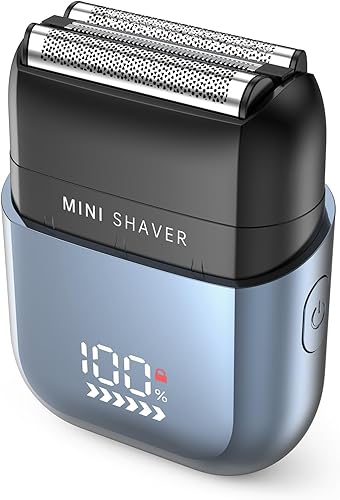 Afeitadoras de papel de aluminio para hombre, mini afeitadora eléctrica para hombres, cara compacta, IPX7 impermeable, maquinilla de afeitar
