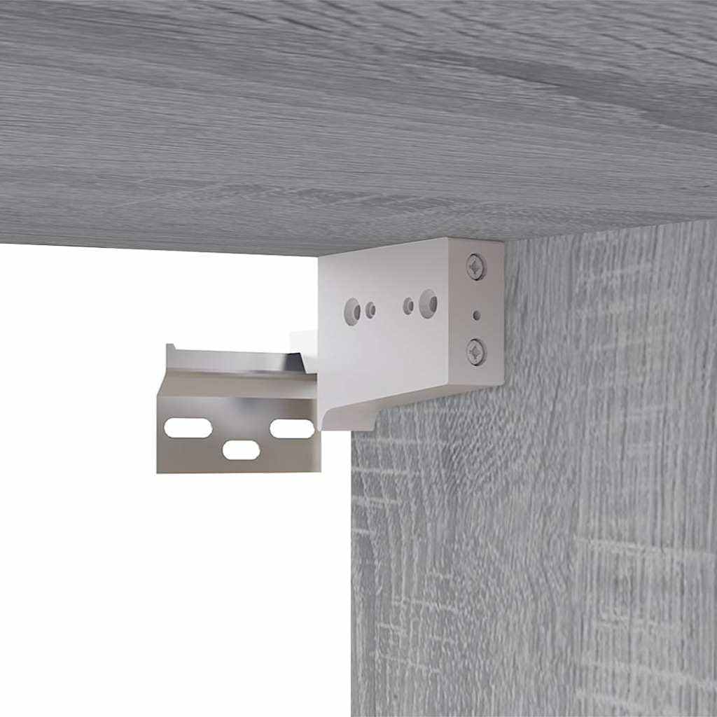 2-TLG. TV-Schrank-Set Wandmontage Grau Sonoma Holzwerkstoff