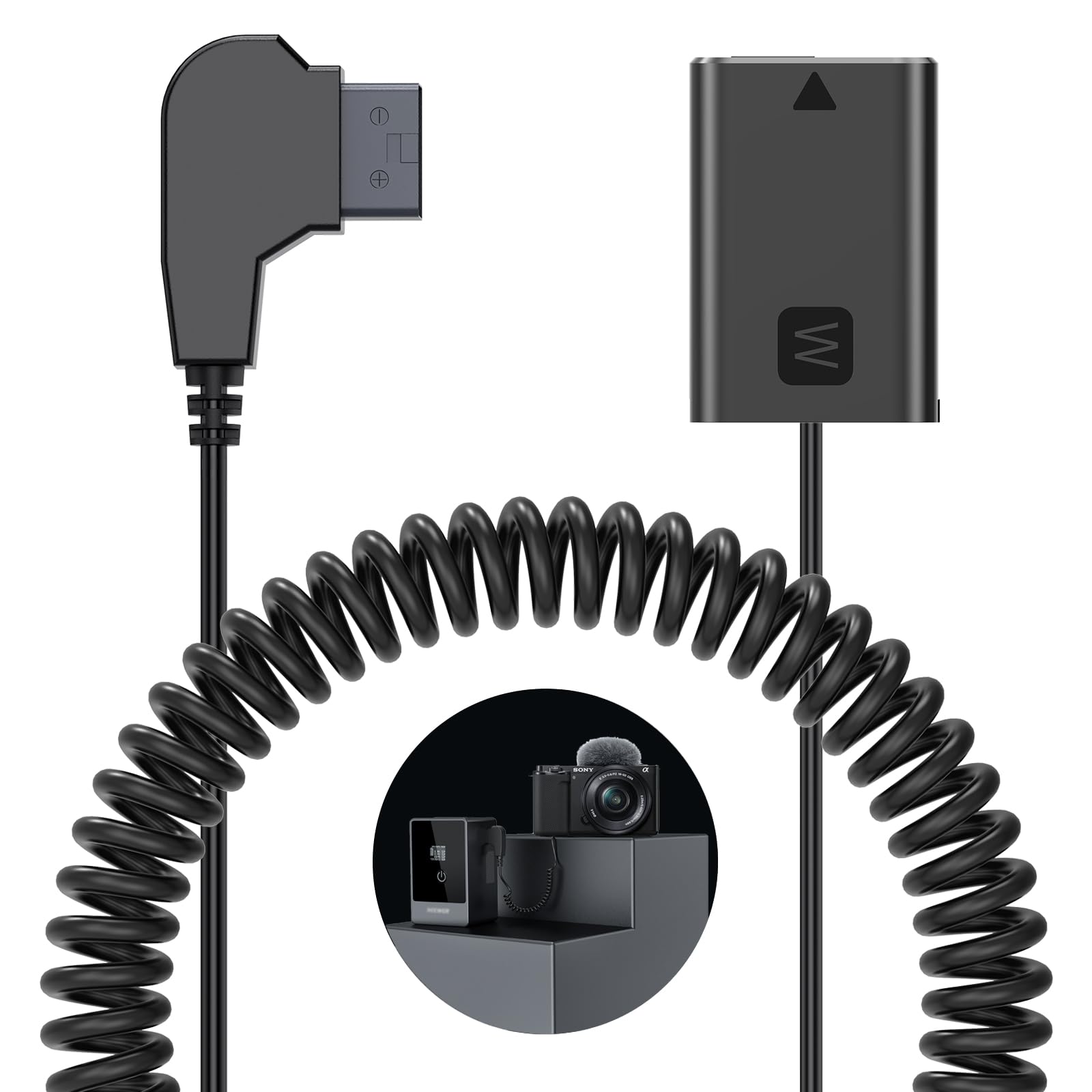 Gonine NP-FW50 Dummy Battery with D-TAP Port, Compatible with Sony Alpha ZV-E10 ZVE10 A6400 A6000 A5100 A6100 A6300 A6500 A7 A7II A7S A7SII RX10 II IV Cameras.