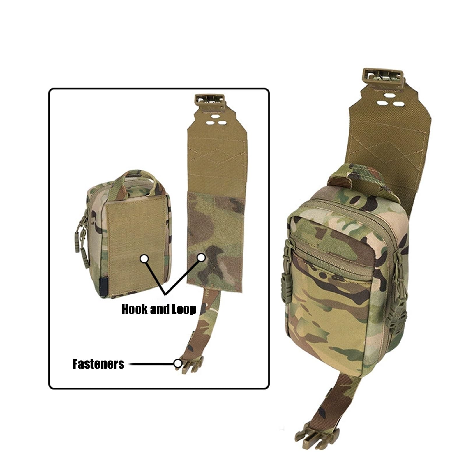 Bolsa Médica Táctica, Bolsa Médica Extraíble con Sistema MOLLE IFAK, Botiquín de Primeros Auxilios para Caza y Camping