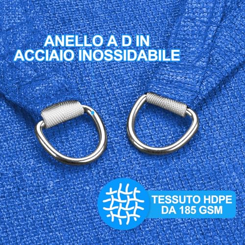 Toldo reclinable de 5 x 6 m con proteccion UV 95% transpirable azul 3