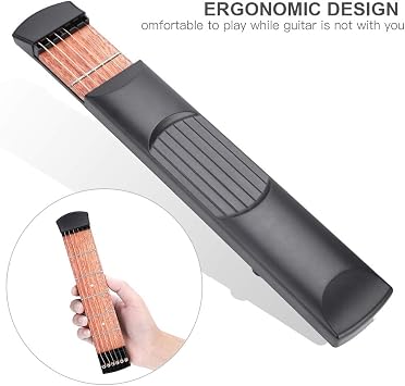 6 String 6 Fret Pocket Guitar Chord Trainer Portable Guitar Practice Tool SEAFRONT for Home and Travel