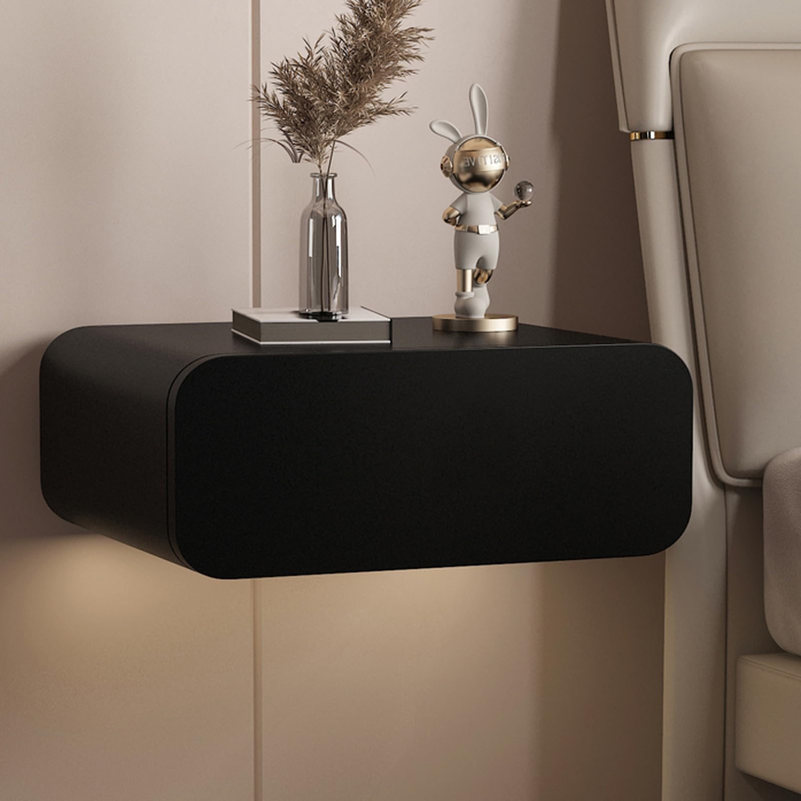 Table de nuit flottante au design minimaliste et finitions premium pour lit