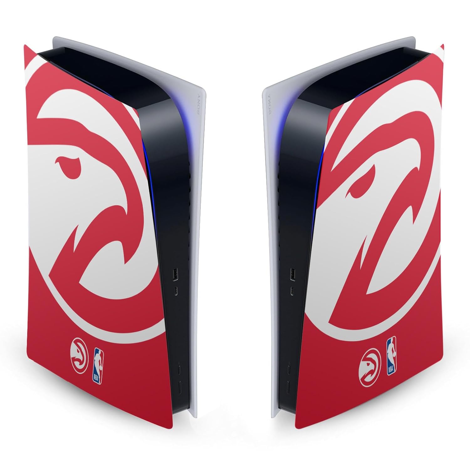 Head Case Designs Officially Licensed NBA Oversized Atlanta Hawks Logo Vinyl Faceplate Sticker Gaming Skin Decal Cover Compatible With Sony PlayStation 5 PS5 Digital Edition Console