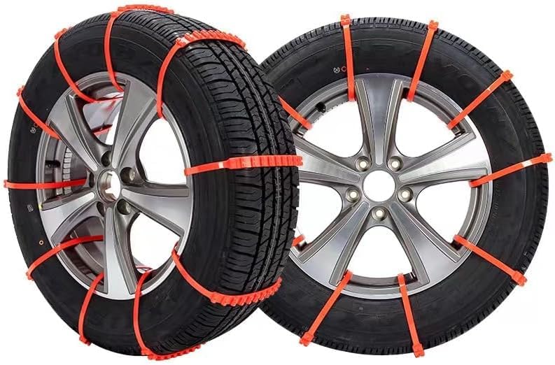SURPZON Reusable Anti Snow Chains Universal Adjustable Emergency Snow Tire Chains Non-Slip Cable Tie TPU Material Suitable for Car SUV Pickup Trucks Tire Width 145mm-295mm