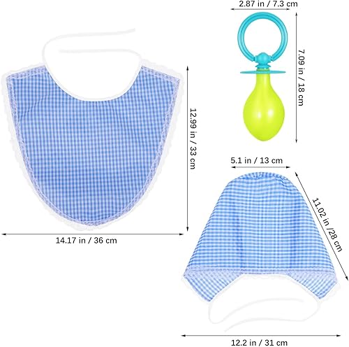 Miniatura 5 de Juego de 2 juegos de vestido de bebé para cosplay, para adultos, material suave y cómodo para decoración de fiestas, accesorios divertidos,