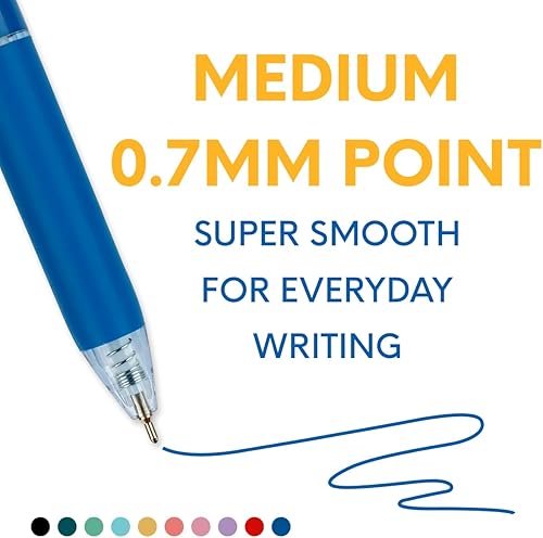 Miniatura 3 de FLEXOFFICE 10 bolígrafos, tinta multicolor, punta media de 0.028 in, agarre cómodo con adhesivo de Navidad y tarjeta de felicitación