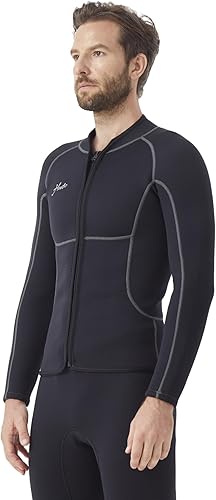 Hevto Traje de neopreno para hombre, chaqueta de neopreno de 30.079 in, para surf, natación, cremallera frontal, traje húmedo para deportes acuáticos