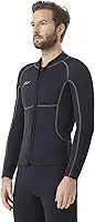 Hevto Jaqueta masculina de neoprene de 3/2 mm para surfe com zíper frontal para esportes aquáticos