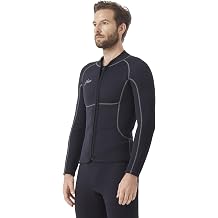 Hevto Men Wetsuit Tops and Vest 3/2mm Neoprene Jacket Surfing Swimming Front Zip Wet Suit for Water Sports