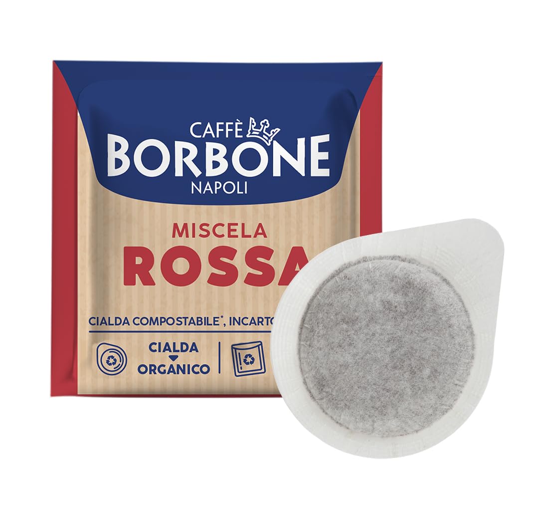 Caffè Borbone Kompostierbare Kaffeepads, Rote Kaffeemischung - 150 Pads - Kompatibel mit ESE System Papier Pads 44 mm