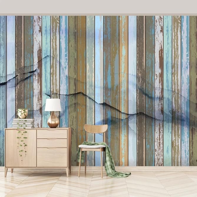 Fond d’écran pour murs 3D effet planche en bois au design chic