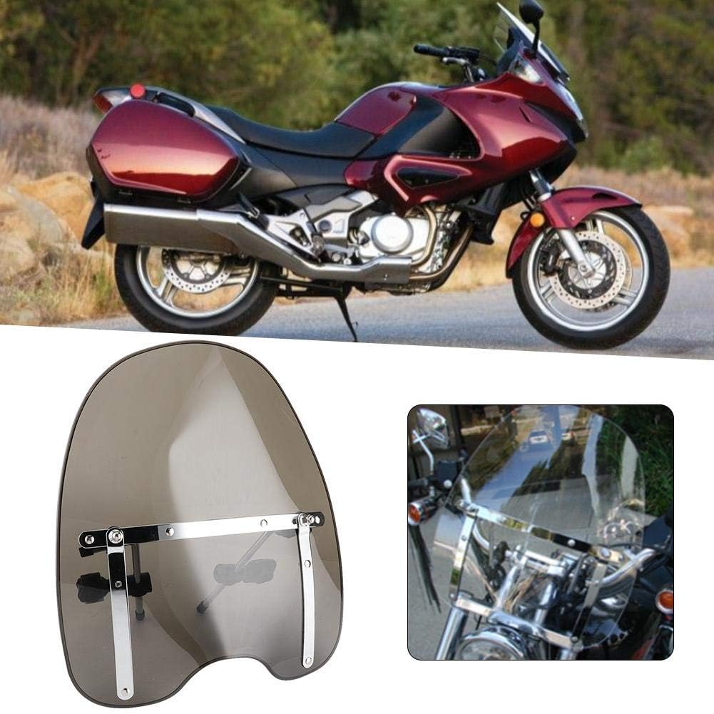 Parabrezza universale per moto, attacco manubrio regolabile a 360 ° 22-25mm adatto (fumoso)