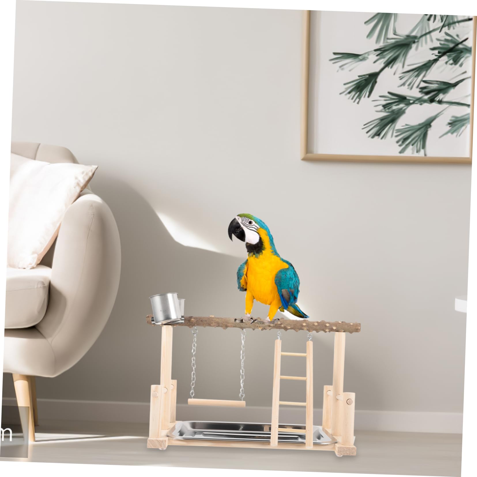 BESPORTBLE de Cómodo Entrenamiento Percha de en para Natural Madera Pájaros Antideslizante Soporte Agarre y Adecuado para Loros y Aves Domésticas Jaulas