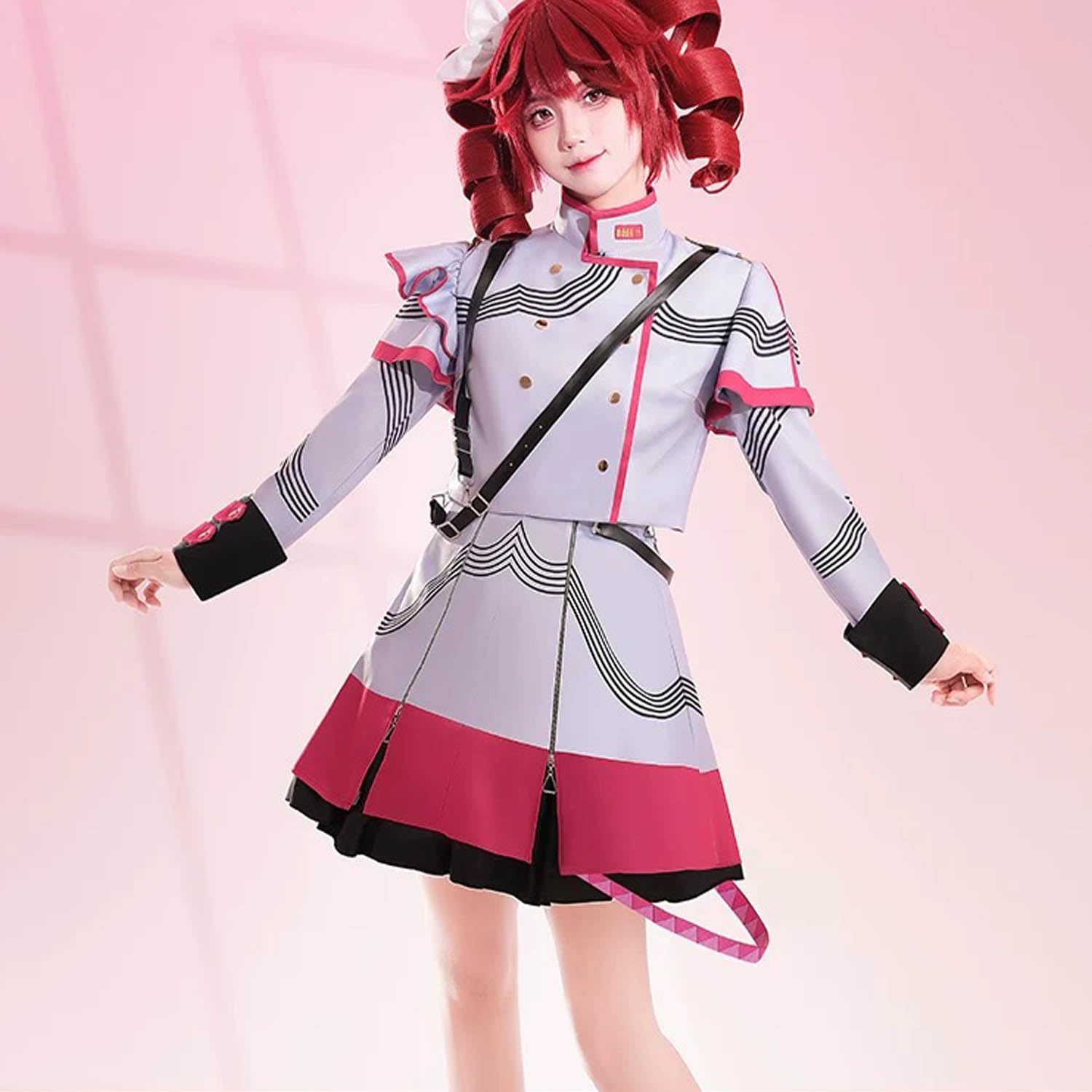 Anime Personaje Kasane Teto Nueva Piel Disfraz de cosplay Juego de role Uniforme Conjunto Completo Halloween Fiesta Carnaval Traje de Vestir con Peluca para Mujeres