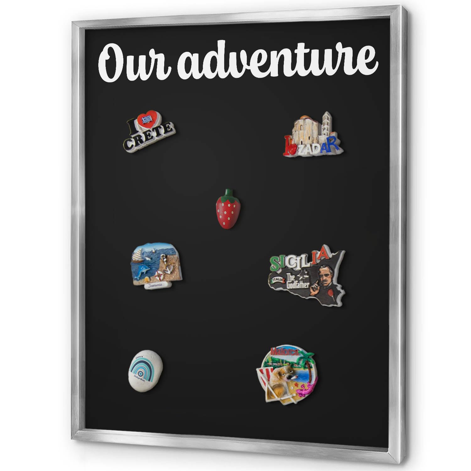Explorer Magnetic Board 60x80 cm | Silver Frame | Our Adventure