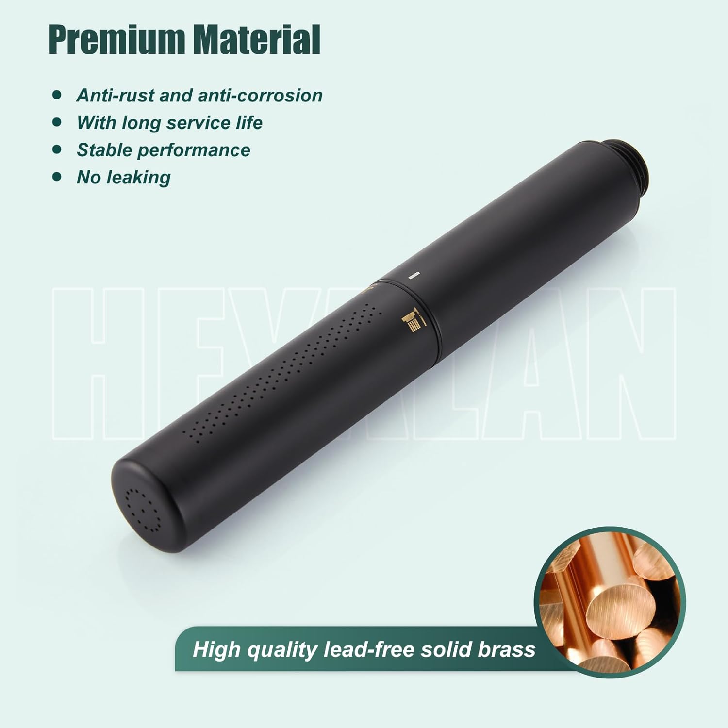 Heyalan Brass 2 in1 Function Handheld Spray Hand Shower High Pressure Handheld Sprinklert Shower Wand with Shower Hose and Adjustable Hand Shower Holder, Matte Black