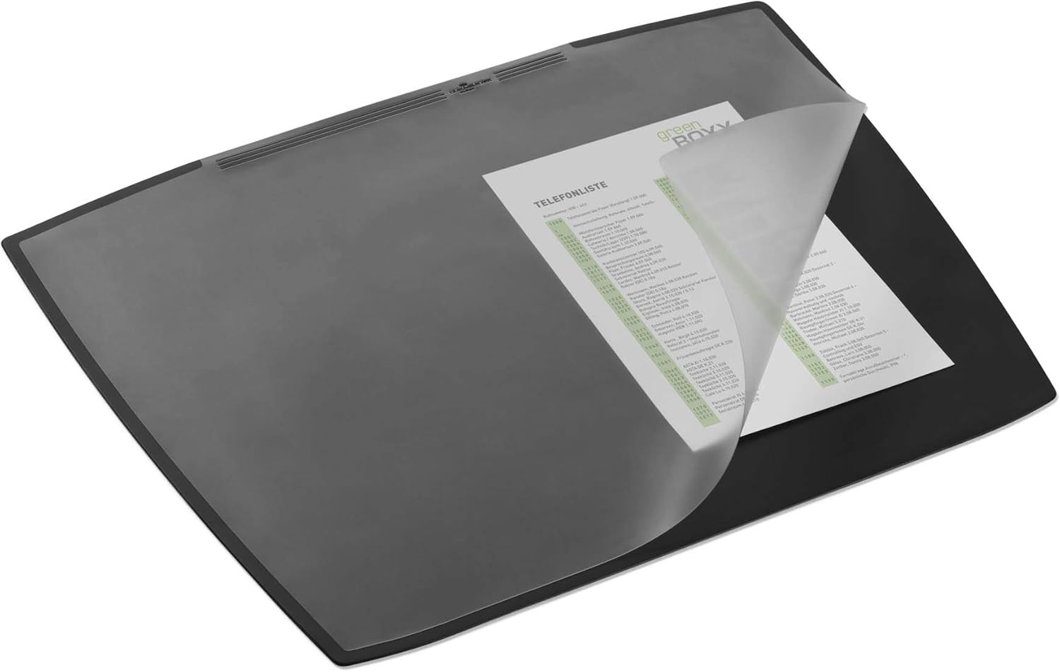 Durable Desk Mat with Transparent Overlay in Trapezoidal Shape - 26.75" x 20.75" Inches - Non-Slip, Easy to Clean - Comfortable to Use - Ideal for Keeping Small Notes & Reminders Close to Hand